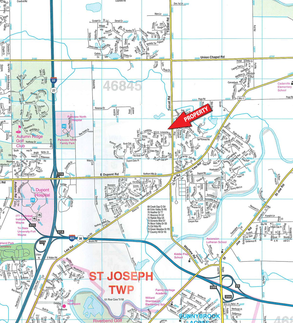 Area map - REAL ESTATE AUCTION - 4.3 ACRES IN ALLEN COUNTY